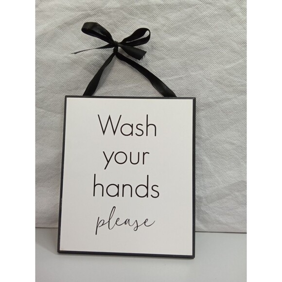 Wash Your Hands Please Wall Decor Bathroom - Picture 2 of 4